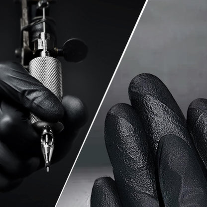 Disposable Nitrile Exam Gloves, 6-Mil, Black, Heavy Duty Disposable Gloves, Cooking Gloves, Latex Free, Powder Free