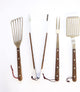 Premier 20" Walnut 4-Piece Deluxe BBQ Set
