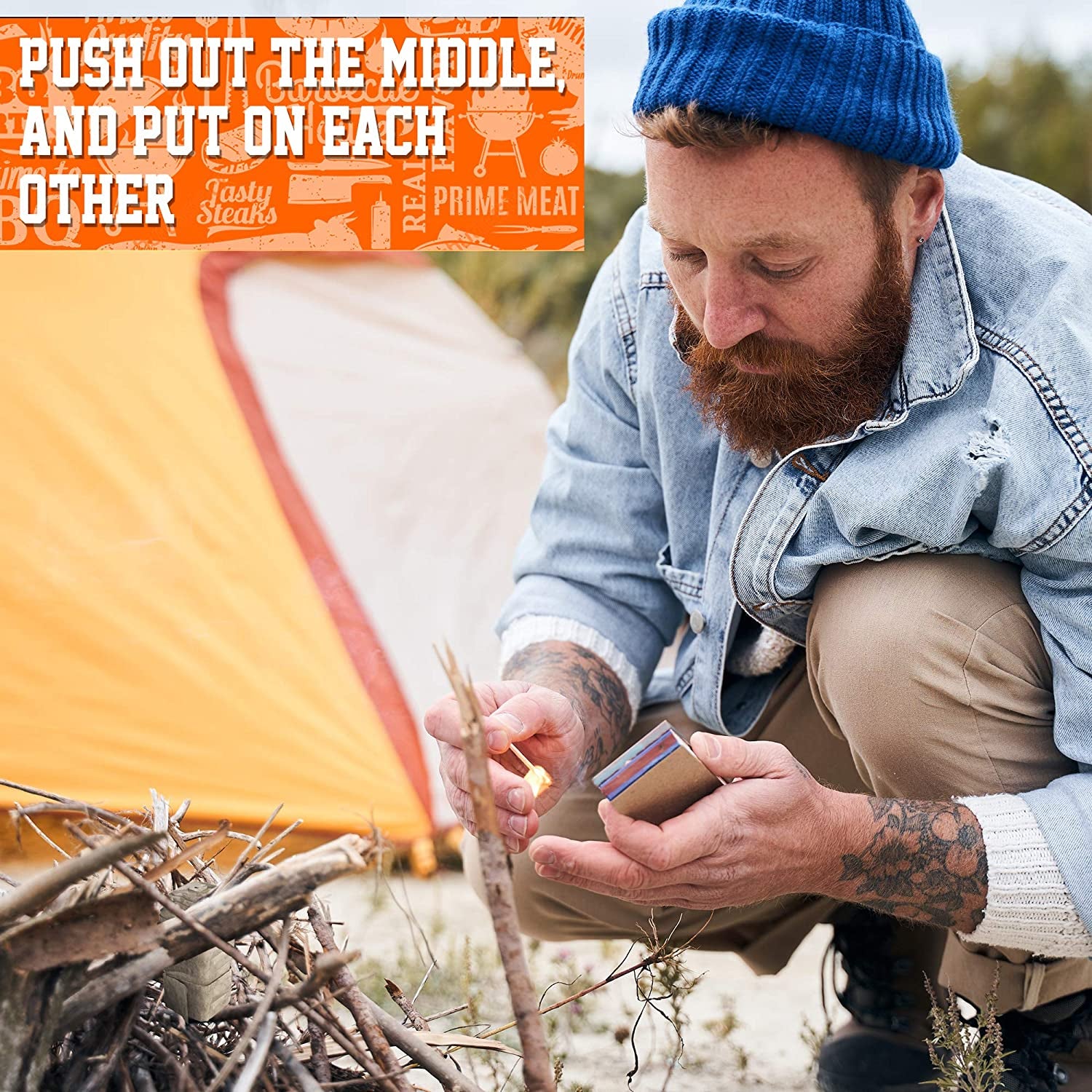 Fire Starter - Fire Starters for Campfires Charcoal Grill Starter, Fireplace, Firepits, Smokers. Only One Piece to Light a Fire.10-15 Min Burns Time Height of Fire 6-7 Inch. Made Ukraine