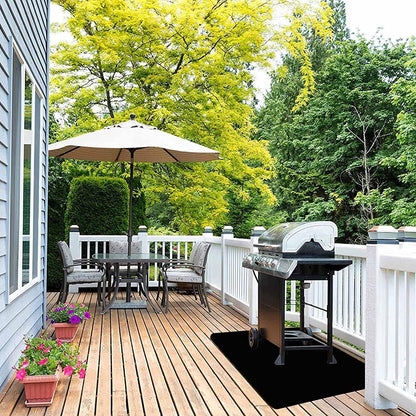 under Grill Mat, 40 X 60 Inches Absorbent Oil Pad Protects Decks and Patios, Reusable and Waterproof, Black