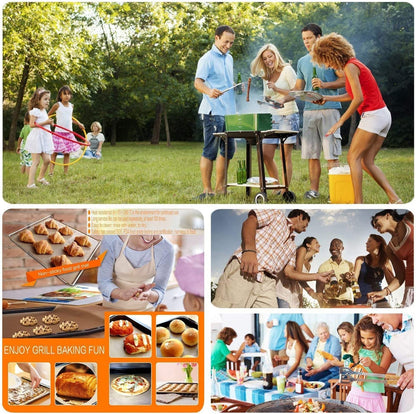 Copper Grill Mats for Outdoor Grill -Set of 5 Nonstick BBQ Grill Mat 15.75 X 13", Reusable & Heavy Duty under Grill Mat, Easy to Clean, Works for Gas, Charcoal, Electric Grill