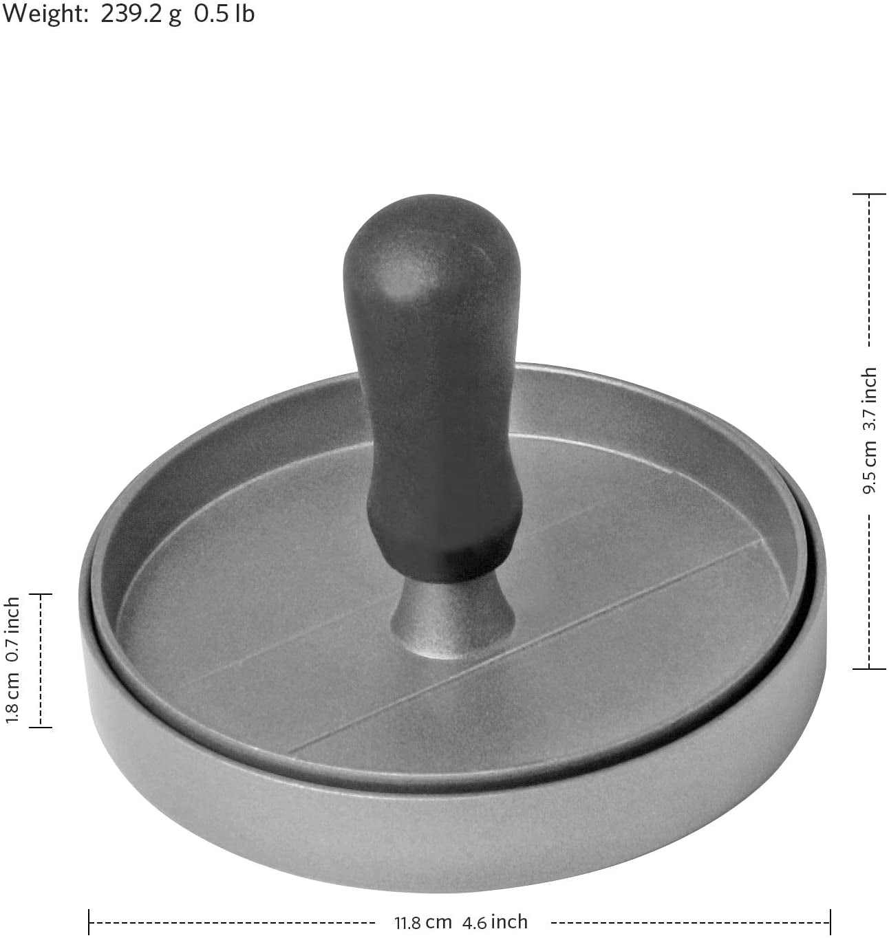 Asdirne Hamburger Press Patty Maker, Food Grade Aluminum Burger Press with ABS Handle, Non-Stick, Easy to Clean, with 50 Pcs Wax Patty Paper, 4.6" Diameter and 0.7" Depth