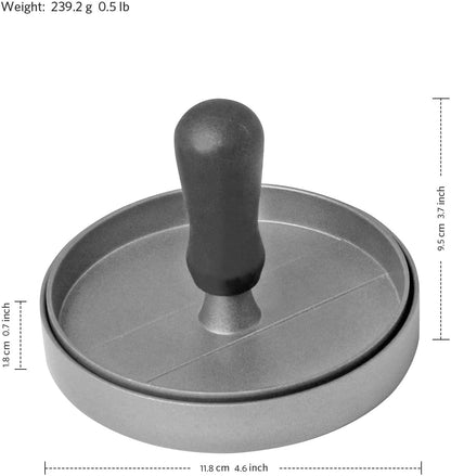 Asdirne Hamburger Press Patty Maker, Food Grade Aluminum Burger Press with ABS Handle, Non-Stick, Easy to Clean, with 50 Pcs Wax Patty Paper, 4.6" Diameter and 0.7" Depth