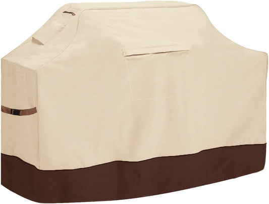 Vailge Grill Cover,58-Inch Waterproof BBQ Cover,600D Heavy Duty Gas Grill Cover, UV & Dust & Rip & Fading Resistant,Suitable for Weber, Brinkmann, Char Broil Grills and More,Beige