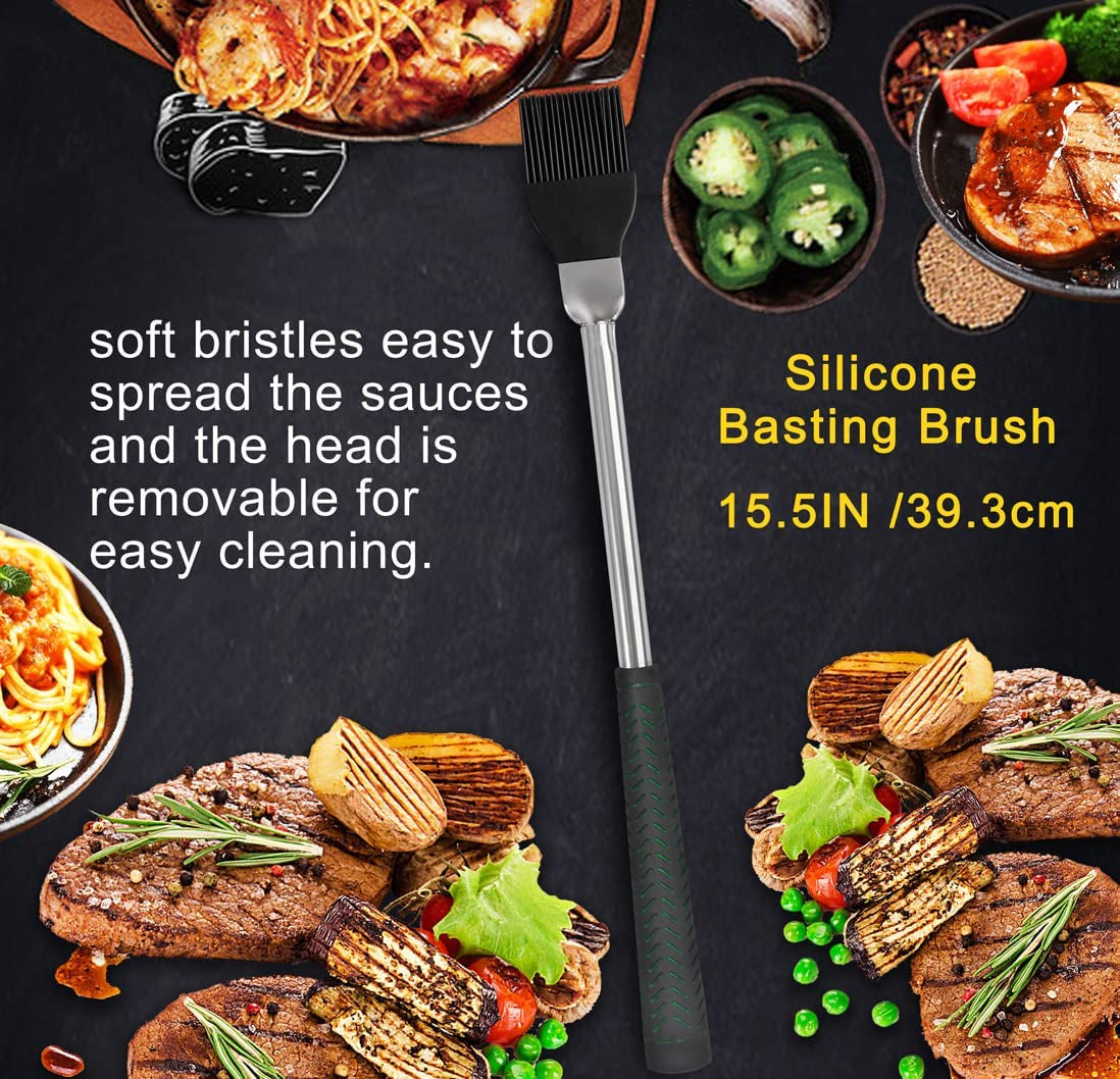 7PCS Golf-Club Style BBQ Tools Set Grilling Tools with Rubber Handle - Stainless Steel Grilling Accessories for Outdoor Grill Set Premium Grill Utensils Set Christmas Birthday Gifts for Men Dad