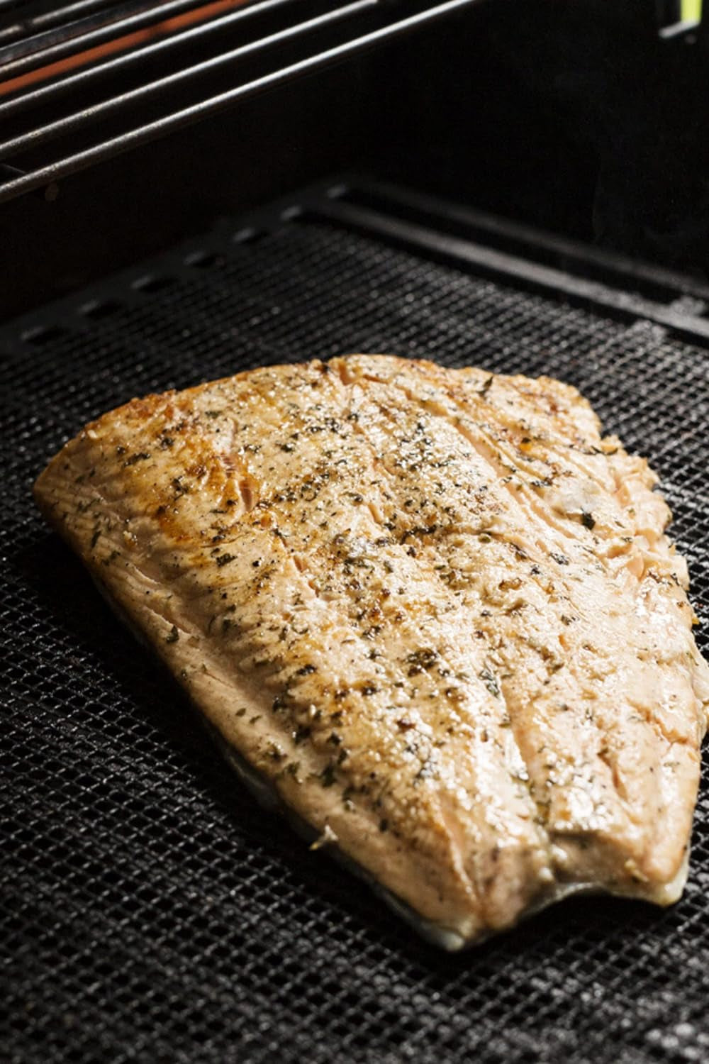 BBQ Grill Mats Non Stick Grill Toppers- Extra Large Cut to Fit - Pizza Oven Screen - Heavy Duty PFOA Free Grill Mesh Set of 2