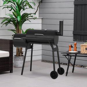 43’’ Charcoal Grills Outdoor BBQ Grill Camping Grill American Braised Roast Portable Grill Offset Smoker for 6-10 People Patio Backyard Camping Picnic BBQ