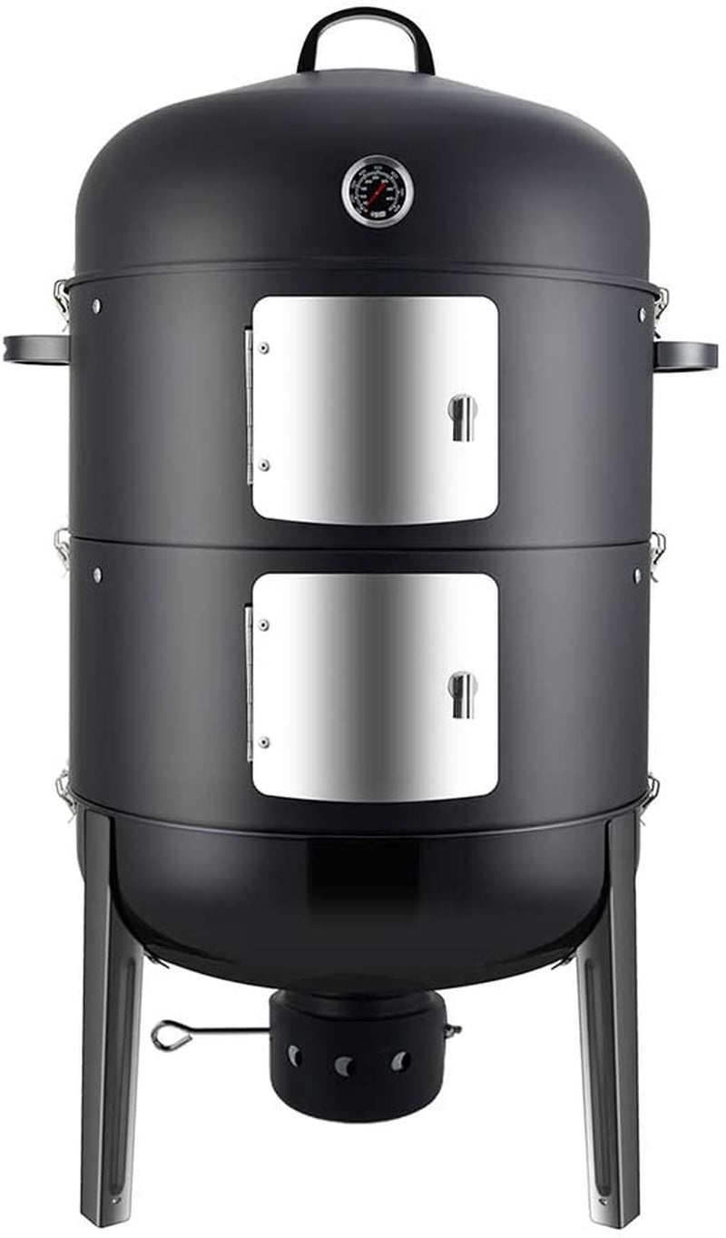 Charcoal BBQ Smoker Grill - 20 Inch Vertical Smoker for Outdoor Cooking Grilling