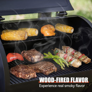 ZPG-550A Wood Pellet Grill & Smoker, 16Lbs Large Hopper Capacity, 585 Sq in Cooking Area, 8 in 1 Versatility, Black