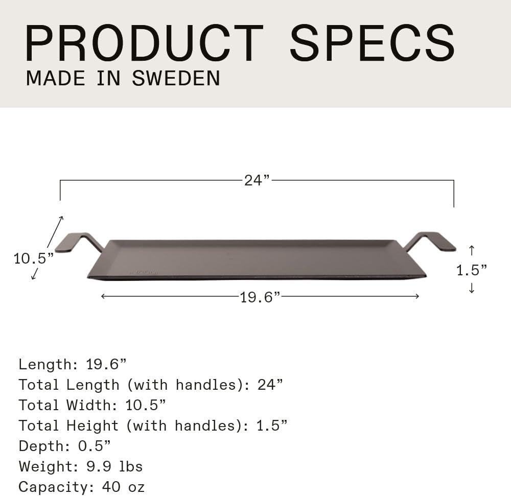 Cookware - Carbon Steel Griddle - (Like Cast Iron, but Better) - Professional Cookware -  Sweden - Induction Compatible