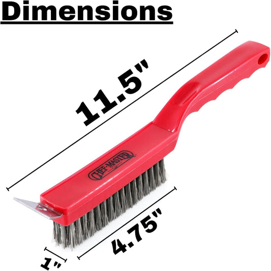 90044 Grill Brush | Handheld Small Grill Cleaning Brush | 2 in 1 | Wire Bristles | Scraper Head | Comfortable Handle | Heavy Duty Plastic Construction