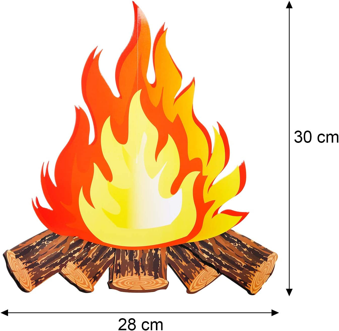 12 Inch Tall Artificial Fire Fake Flame Paper 3D Decorative Cardboard Campfire Centerpiece Flame Torch for Campfire Party Decorations (2)