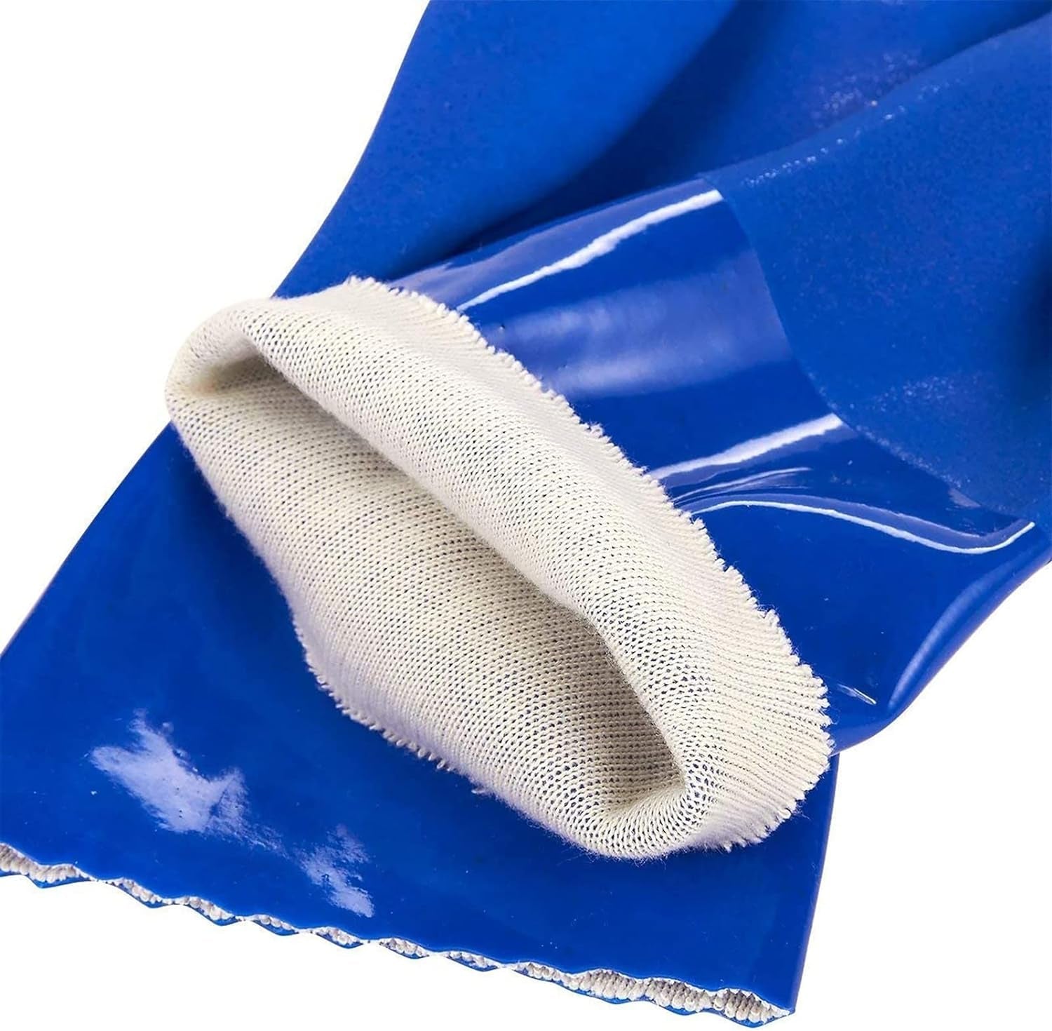 2 Pairs Rubber Household Cleaning Gloves for Kitchen Dishwashing, Cotton Lined (Blue)