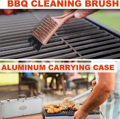21PCS Professional Stainless Steel Grill Accessories Set for Men Dad Women - Perfect Grill Gift on Father'S Day, Christmas, Birthday - Complete BBQ Kit for Outdoor Camping Barbecue