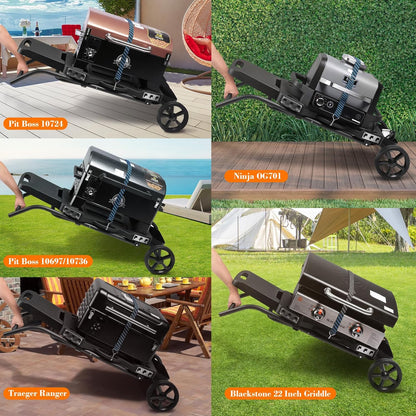 Grill Stand for Ninja Woodfire Grill,Grill Cart,Collapsible Outdoor Grill Stand Fit for Ninja Woodfire Outdoor Grill(Ninja Og701),Traeger Ranger,Pit Boss 10697,10724,22" Blackstone Griddle