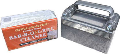 Grillmaster Combo - 2 X Grill Cleaning Pumice Bricks + Aluminum Grill Brick Holder, Use to Clean Restaurant Flat Top Grills or Griddles, Remove Carbon, Grease and More without Harsh Chemicals