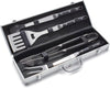 4-Piece BBQ Tool Set, Silver