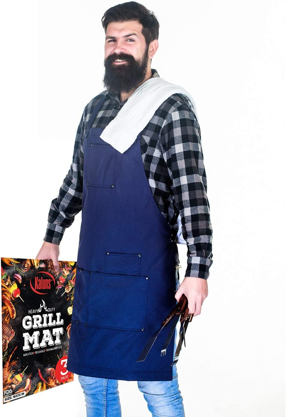 Grill Mat, Best BBQ Mat - Heat Resistant up to 600 Degree - Nonstick, Reusable, Dishwasher Safe, Set of 3