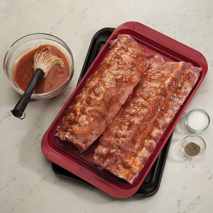 CPK-200 Grilling Prep and Serve Trays, Black and Red Large 17 X 10. 5