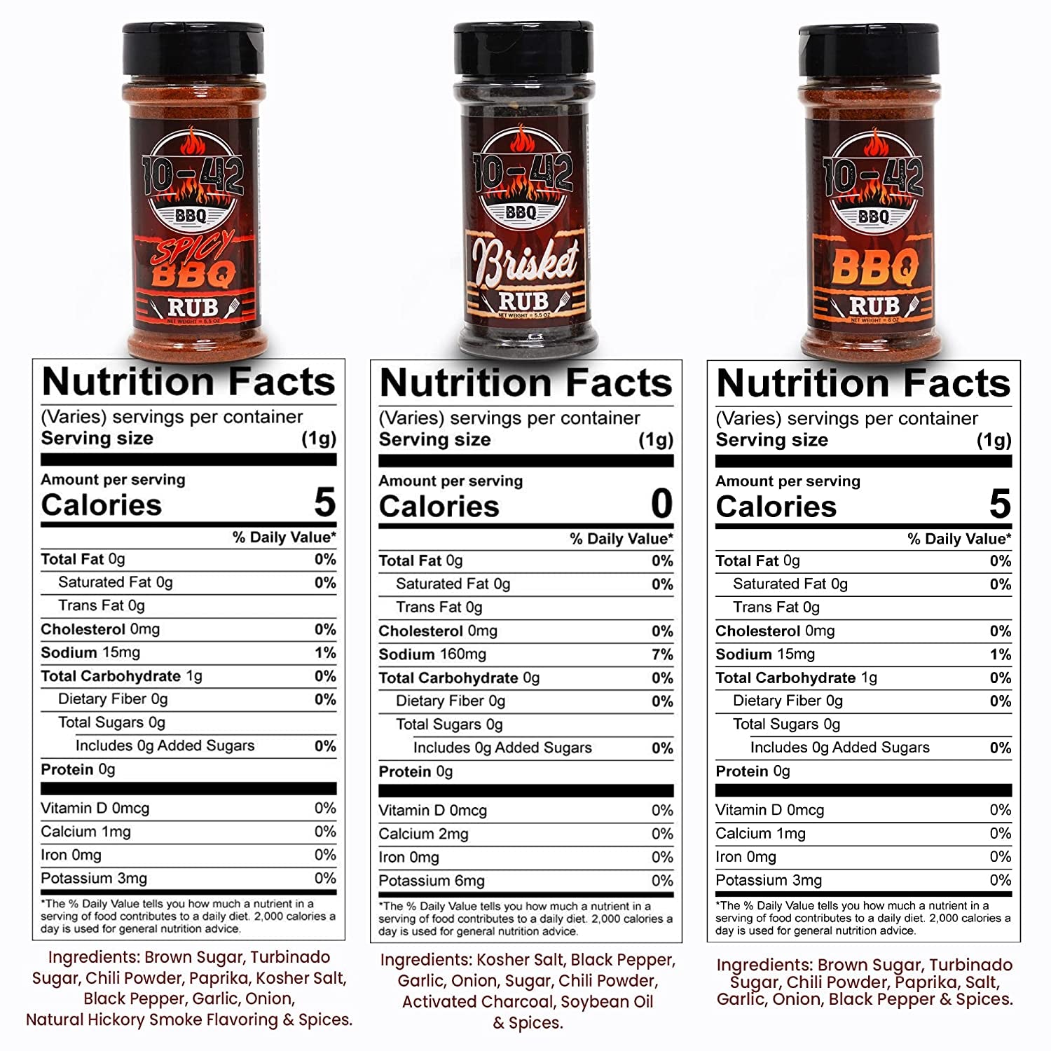 10-42 BBQ Brisket Rub - All-Natural Spice Seasoning for Steak, Rib, Beef Brisket - Barbecue Meat Seasoning Dry Rub - BBQ Rubs and Spices for Smoking and Grilling - No MSG, 0 Calorie - 10.5Oz Bottle