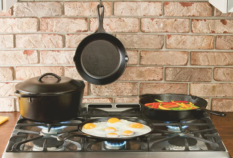 Image of LDP3 Cast Iron Rectangular Reversible Grill/Griddle, 9.5-Inch X 16.75-Inch, Black