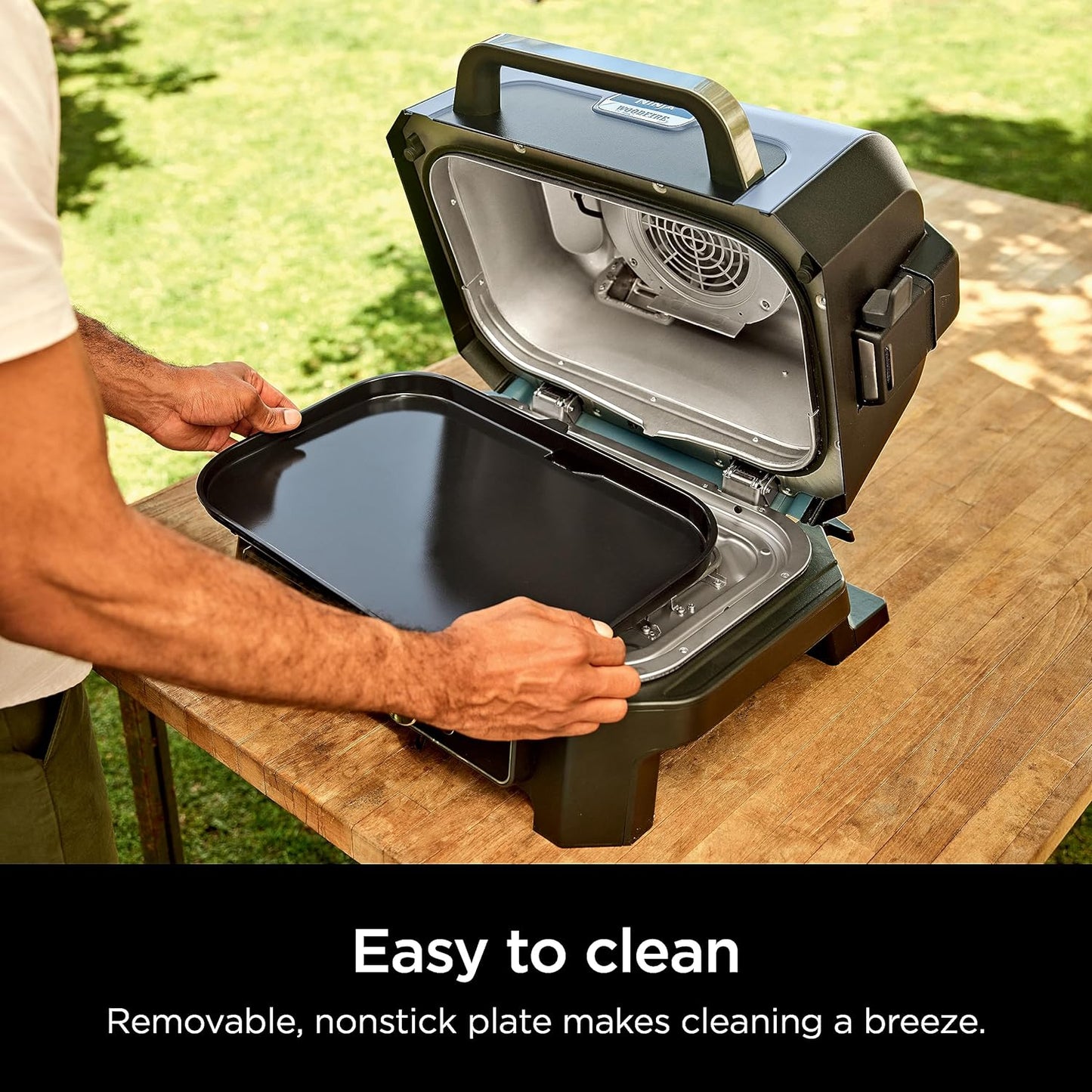 XSKGRIDLXL Woodfire Premium Griddle Plate, Compatible with OG800 and OG900 Series, Direct, Edge-To-Edge Heat, Ceramic, Nonstick, Precise Heat Control, 17.87'' X 12.35'', Black