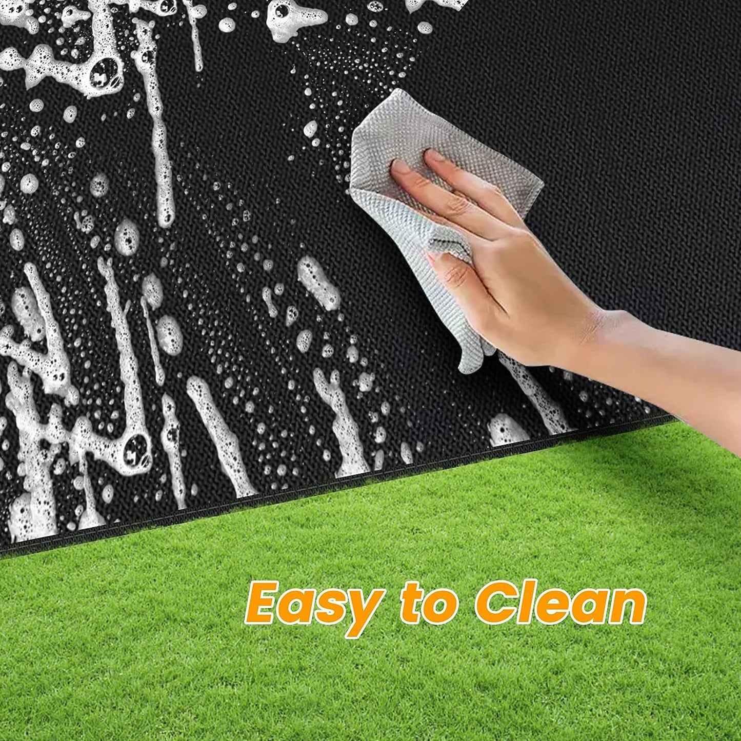 Extra Large 80X48 Inch Grill Mat for Outdoor under BBQ, Griddle, Charcoal, Flat Top, Smoker, Stove, Wood Deck & Patio Protective Mat, Indoor Fireplace Mats, Front Back Sides Fireproof Waterproof Pad