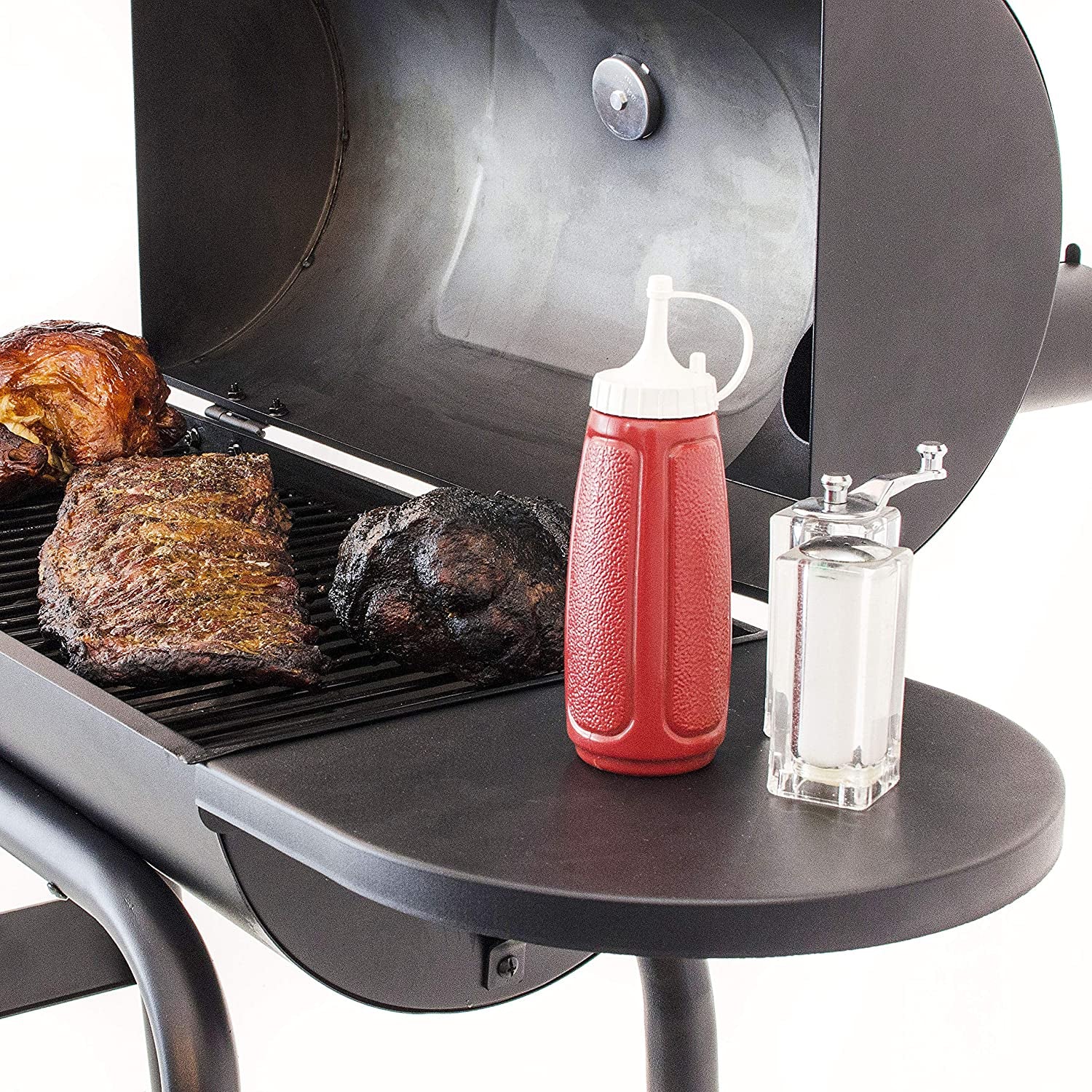 12201570-A1 American Gourmet Offset Smoker, Black,Standard