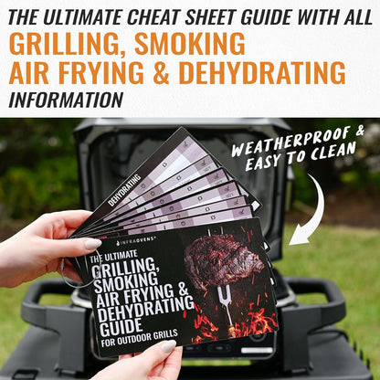 Drip Pan Liner for Ninja Woodfire Outdoor Grill OG701 OG751 Reusable Non Disposable Tray and Waterproof Cheat Sheet Cooking Guide Accessory for Wood Fire Grill Smoker 7-In-1 & Air Fryer