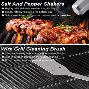 29 PCS BBQ Grill Accessories Stainless Steel BBQ Tools Grilling Tools Set with Storage Bag for Christmas Dads Birthday Presents - Camping Grill Utensils Set Ideal Grilling Gifts for Men Women