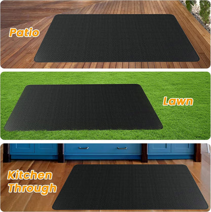 Extra Large 80X48 Inch Grill Mat for Outdoor under BBQ, Griddle, Charcoal, Flat Top, Smoker, Stove, Wood Deck & Patio Protective Mat, Indoor Fireplace Mats, Front Back Sides Fireproof Waterproof Pad