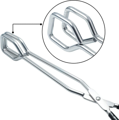 Stainless Steel Scissor Tongs Grilling Tongs 10-Inch Scissor Cooking Tongs, Set of 2