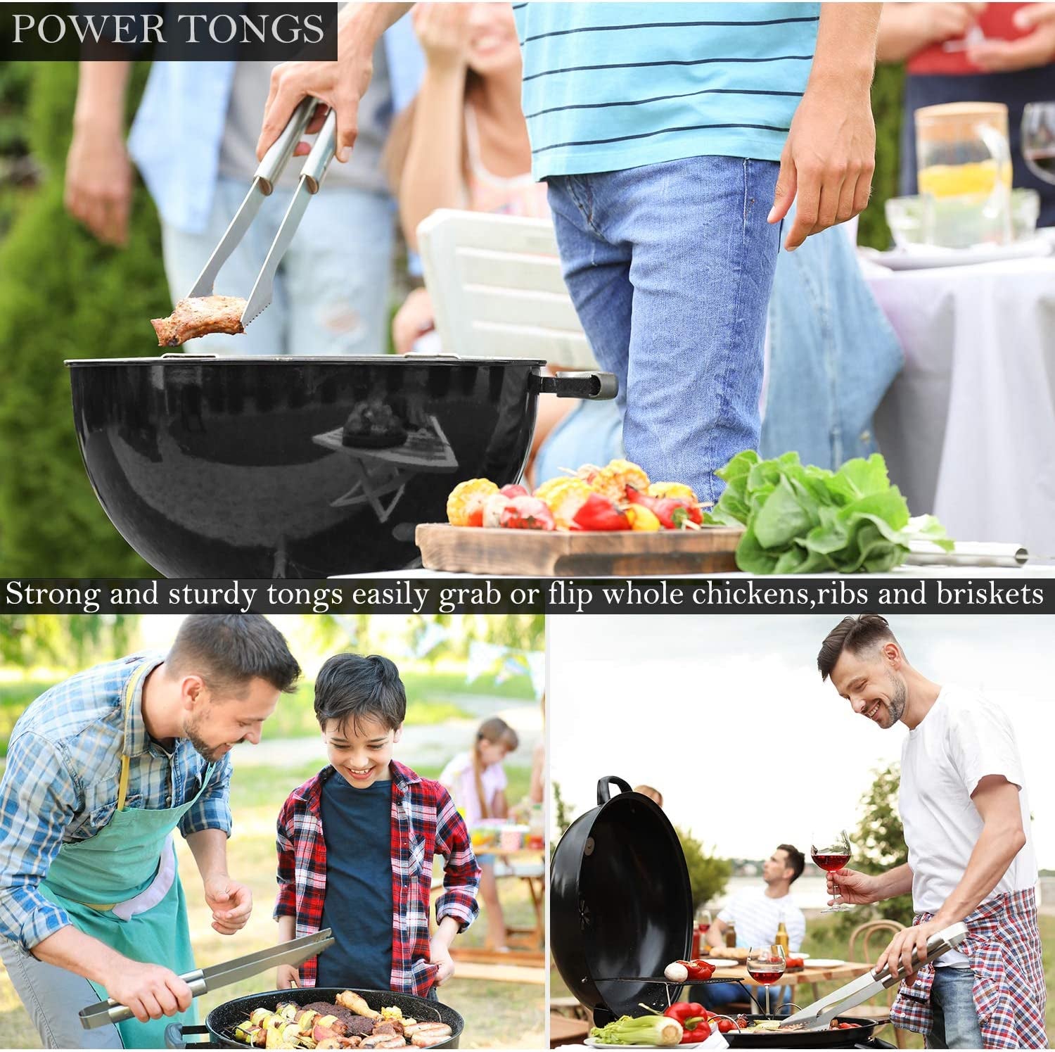 30Pcs Stainless Steel Grill Tool Set, Heavy Duty BBQ Grilling Accessories for Men Women, Non-Slip Grill Utensils Kit with Thermometer Mats in Aluminum Case for Outdoor, Camping Silver