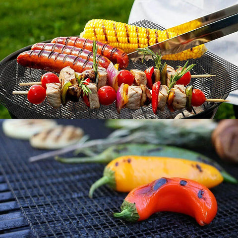 Image of Barbecue Grilling Mat Replacement Mesh Wire Net Non-Stick Grilling Mesh Pads Outdoor Activities Cook Reusable BBQ Accessories