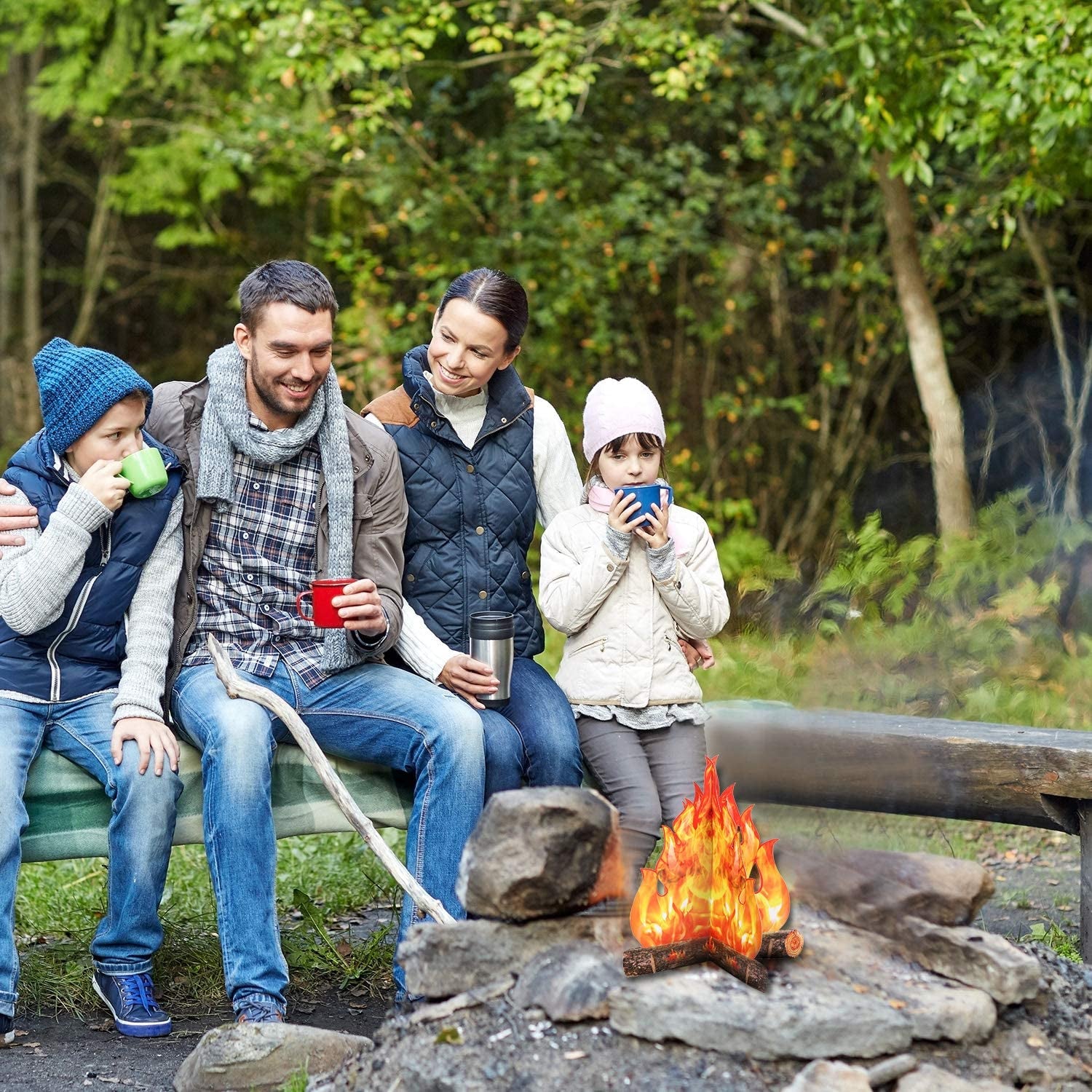 Boao 3D Decorative Cardboard Campfire Centerpiece Artificial Fire Fake Flame Paper Party Decorative Flame Torch (Gold Orange)