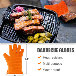 26Pcs Grilling Accessories Kit for Men Women, Stainless Steel Heavy Duty BBQ Tools with Glove and Corkscrew, Grill Utensils Set in Portable Canvas Bag for Outdoor,Camping,Backyard,Brown