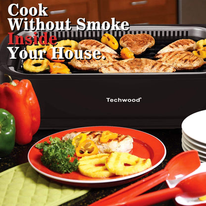 Indoor Grill,  1500W Smokeless Electric Grill with 2 In1 Nonstick Grill/Griddle Plates, Portable Korean BBQ Grill with 6-Level Control, Glass Lid, Dishwasher Safe, Double Plates, Black