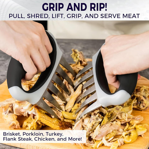 Image of Meat Shredder Claws with Ultra-Sharp Blades for Shredding Meat, Lift, Handle, and Cut - CHEFSSPOT Chicken Shredder Turkey Lifters - Heat Resistant Grill Accessories -BBQ Grilling Gifts for Men & Women