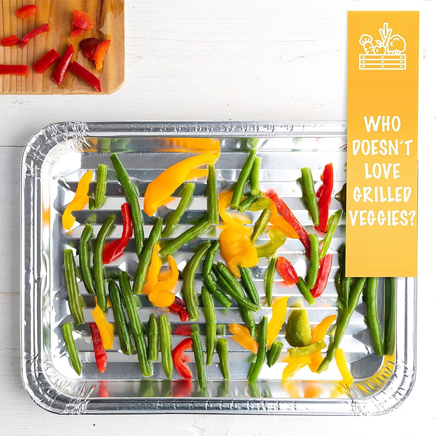 Aluminum Grill Pans, Broiler Pans, Grill Liners, Durable with Ribbed Bottom Surface for BBQ, Grill, Texture Disposable,Pack of 10