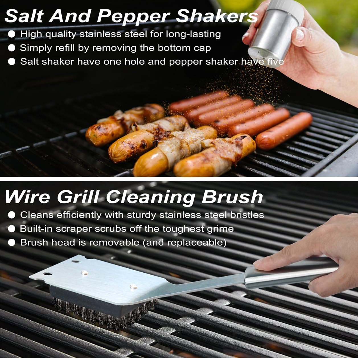 22PCS Heavy Duty Grill Accessories for Outdoor Grill Utensils Set Thicker Stainless Steel BBQ Tools Grilling Tools Set, Deluxe Barbecue Accessories Set Christmas Birthday Gifts for Men Women