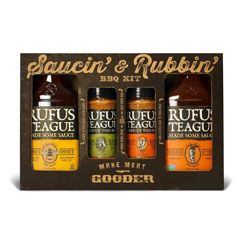 Image of Rufus Teague - Saucin' & Rubbin' Kit - 2 Premium BBQ Sauces & 2 Dry Rubs