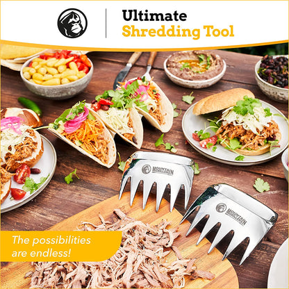 Meat Claws Meat Shredder for BBQ - Perfectly Shredded Meat, These Are the Meat Claws You Need - Best Pulled Pork Shredder Claw X 2 for Barbecue, Smoker, Grill (Solid Metal)