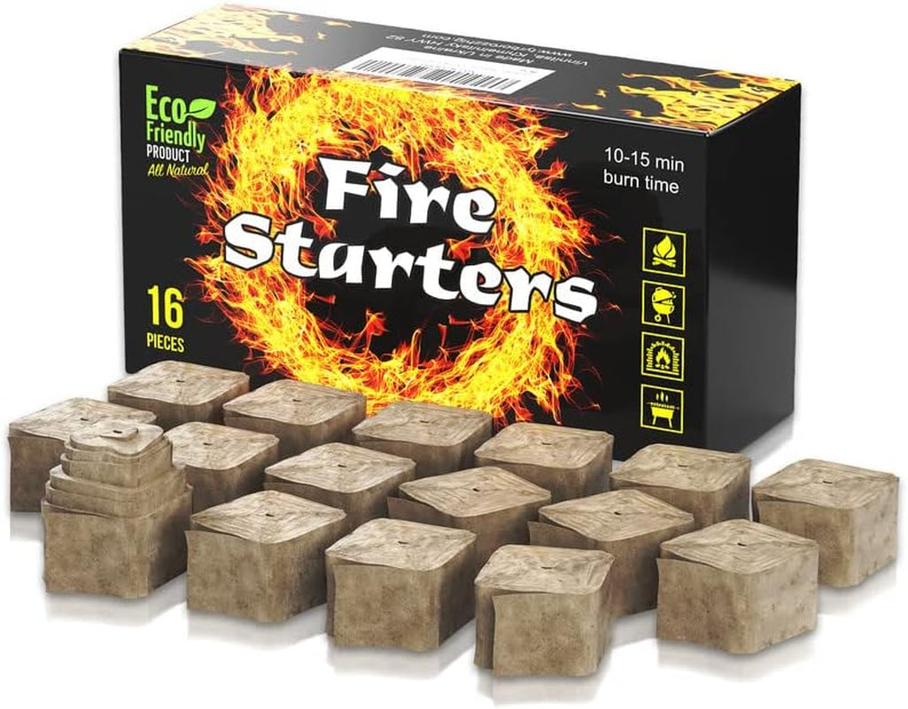 Fire Starter - Fire Starters for Campfires Charcoal Grill Starter, Fireplace, Firepits, Smokers. Only One Piece to Light a Fire.10-15 Min Burns Time Height of Fire 6-7 Inch. Made Ukraine