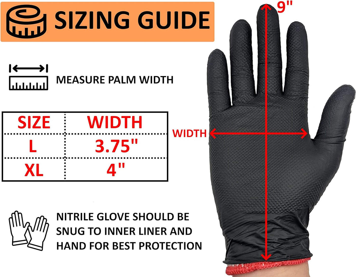Black Disposable BBQ Grill Gloves Kit - 50 Heavy Duty Textured Grip and 2 Heat Resistant Reusable Liners Meat Pulling