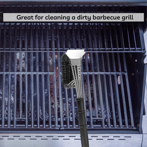 Grill Cleaning Brush and Scraper for Safe Cleaning Stainless Steel BBQ Accessories Tool with Hanging Loop, Size 18''X 2.7''