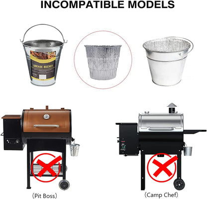 15 Pack Grease Liners Compatible with Traeger Pellet Grill HDW152, Oklahoma Joe'S, Z Grill, GMG & BBQ Grills, with 1 Drip Bucket Replacement Parts