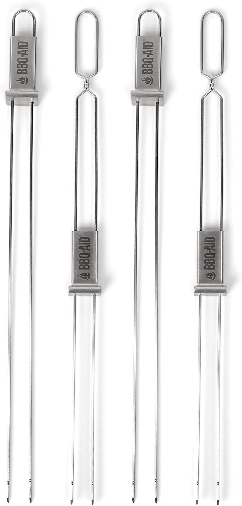 Premium Barbecue Metal Skewers for Kabobs with Quick Release - Double Pronged, Stainless Steel Metal Skewers for Grilling - Kebab Skewers, Shish Kabob Skewers, Kabob Sticks, Veggies & More
