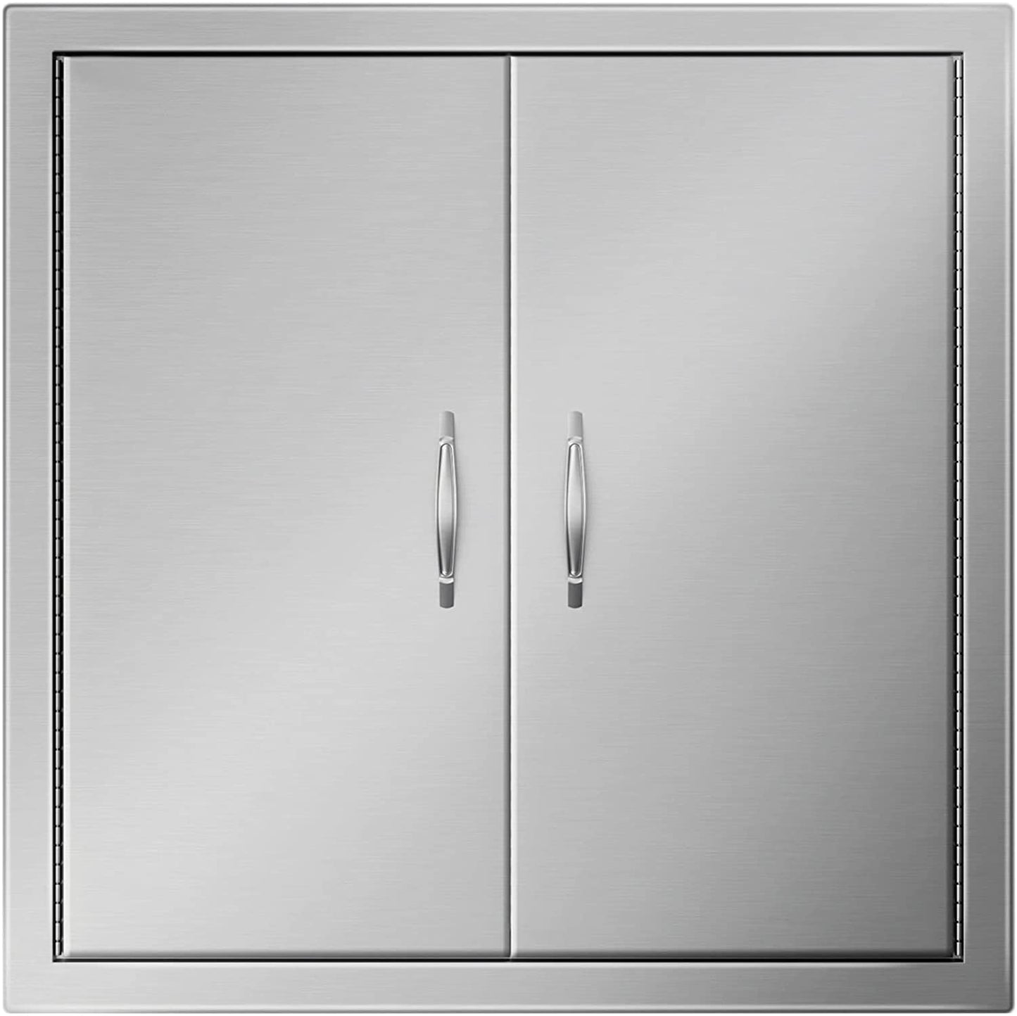 BBQ Access Door 24W X 24H Inch, Grill Door Double Door Brushed Stainless Steel, Outdoor Kitchen Doors for BBQ Island Grilling Station