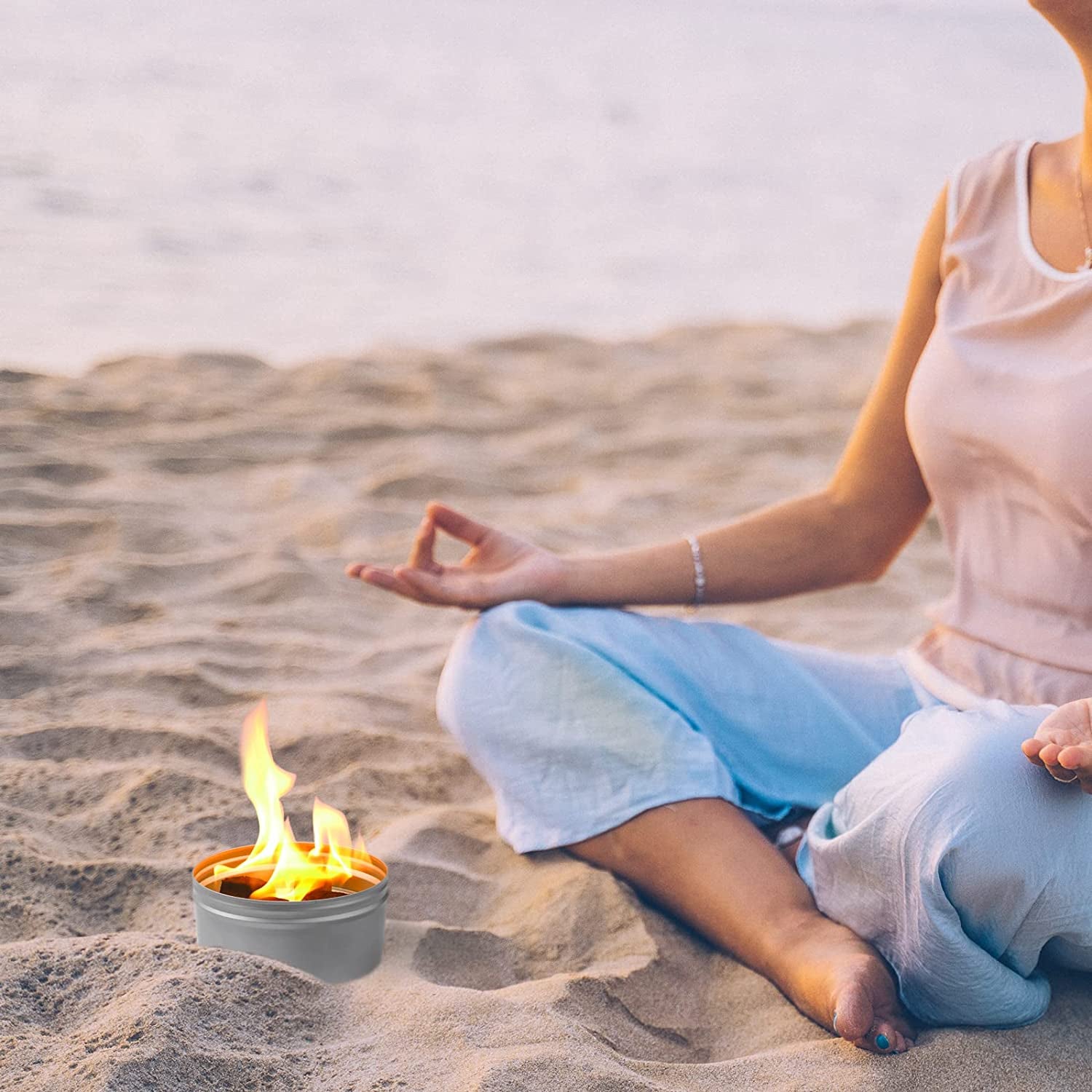 2 Pack Portable Campfire, Portable Fire Pit for Camping, 3-5 Hours of Burn Time Campfire in a Can for Picnics, Cooking and Party