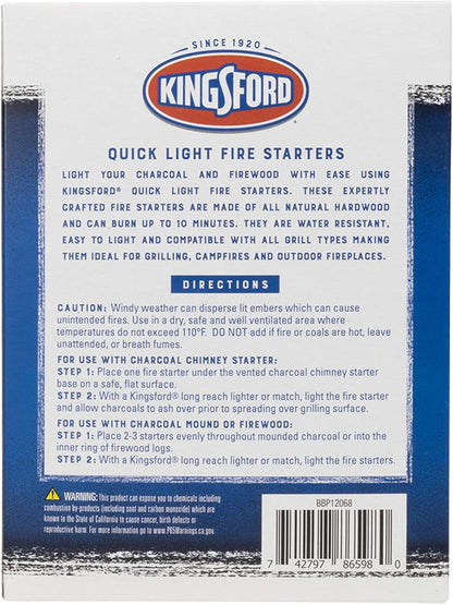 Quick Light Fire Starters | Wooden Fire Starters Made with All Natural Hardwood for Grilling, Campfires, & Outdoor Fireplaces | 32 Count Fire Starter Rolls